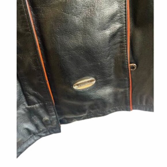 HARLEY DAVIDSON Med weight Black Leather Jacket M - Picture 9 of 9